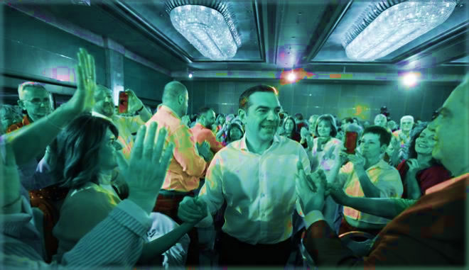 Ο Αλέξης Τσίπρας χειροκροτούμενος στο Intercontinental, μετά την εκλογική ήττα της 21/5 